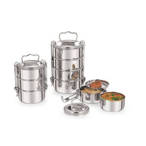 Clip Tiffin Plate (2 Container) - Stainless Steel Lunch box